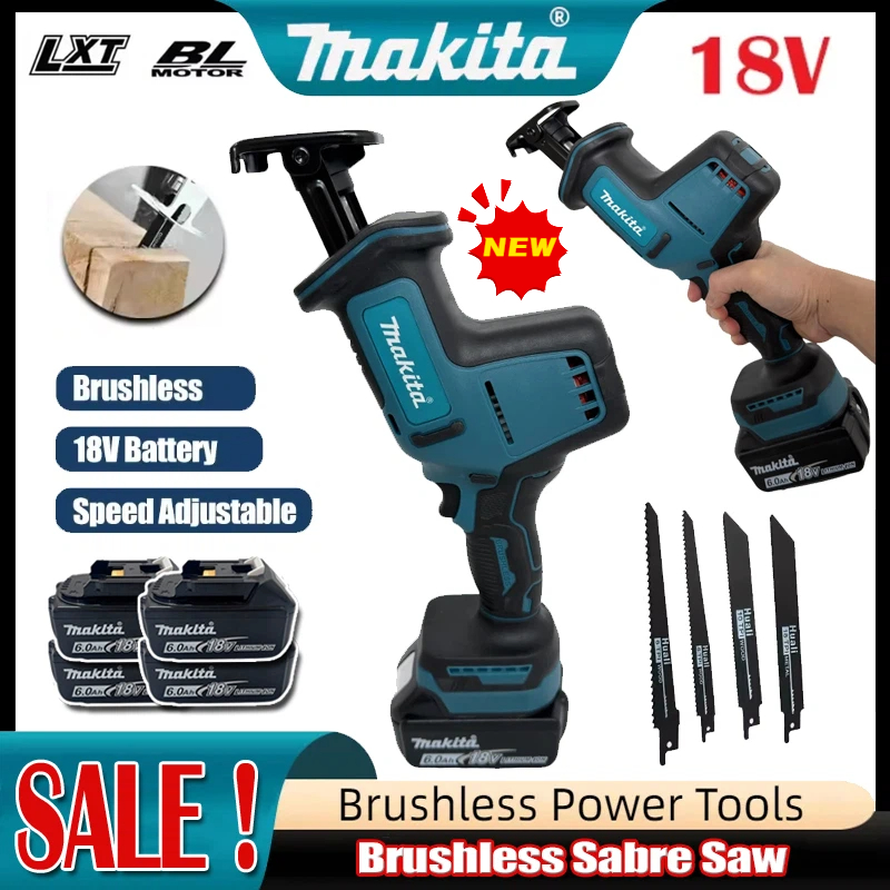 Reciprocating Saw Cordless - 2026年マキタコードレスブラシレスレシプロソー、速度調整可能、ブラシレス金属・木材用電動ノコギリ、18Vバッテリー対応電動工具