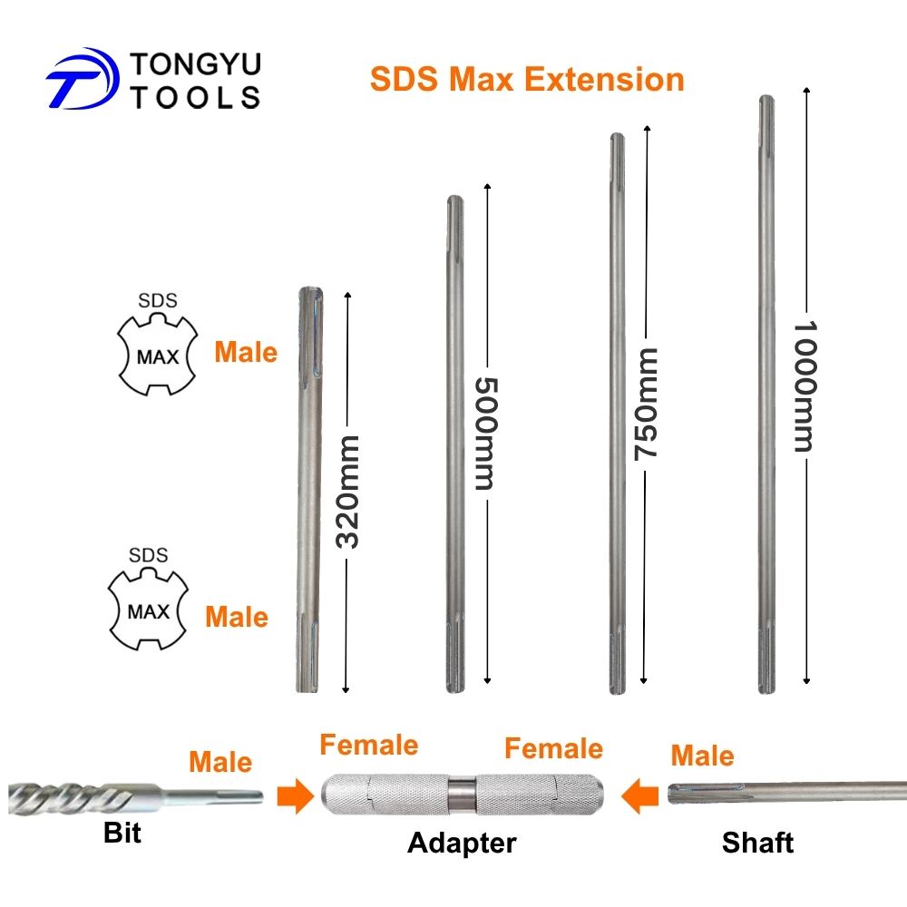 Hammer Drill Sds - SDS Max延長シャフト、SDS Maxドリルロッド（オプションのMax-Lockカプラーアダプター付き）、ロータリーハンマーによる深穴掘削用