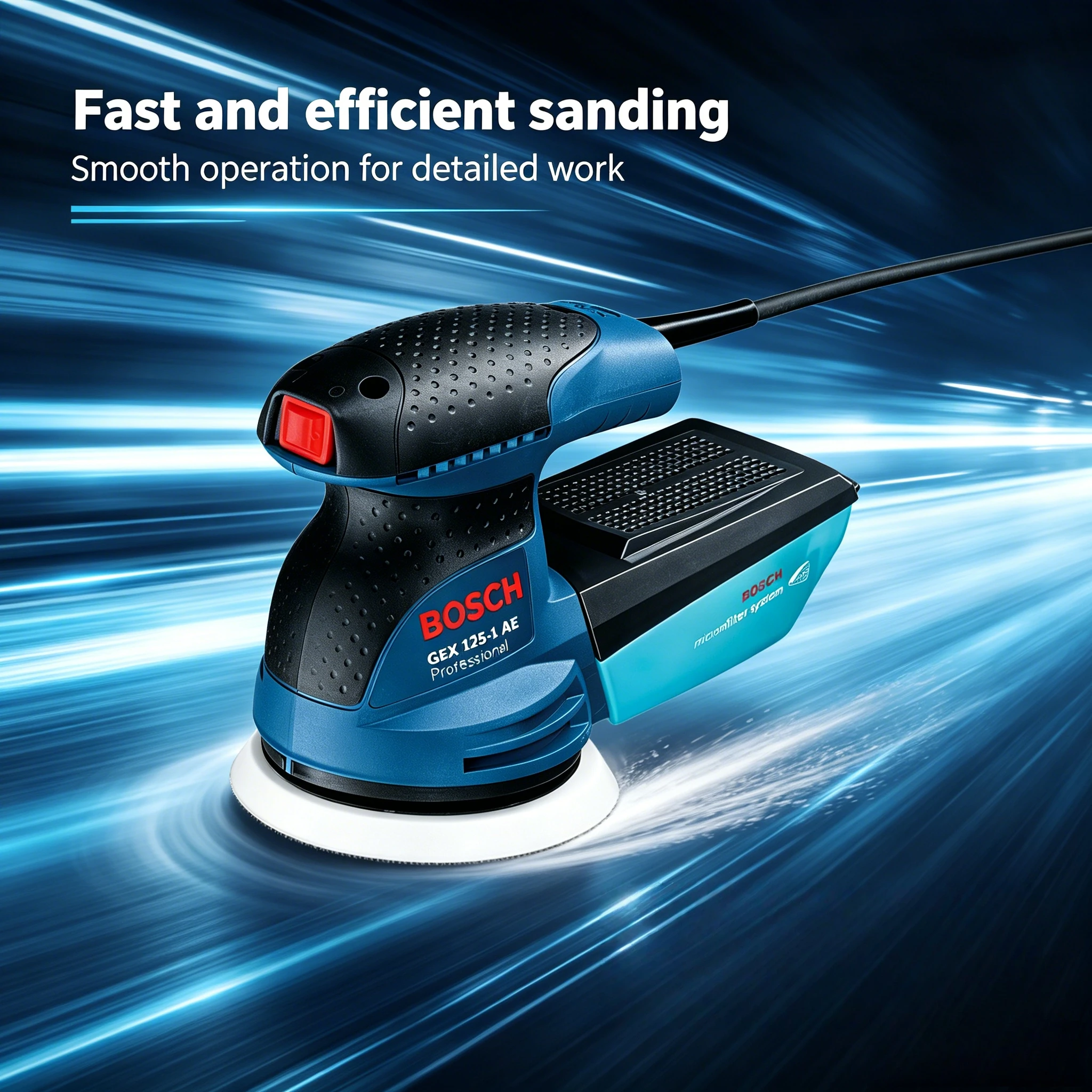 Power Tools Grinder - BOSCH GEX 125-1AE エキセントリックサンダー、220V、125mm、速度調整可能、ランダムオービットサンダー、ディスクグラインダー、電動工具