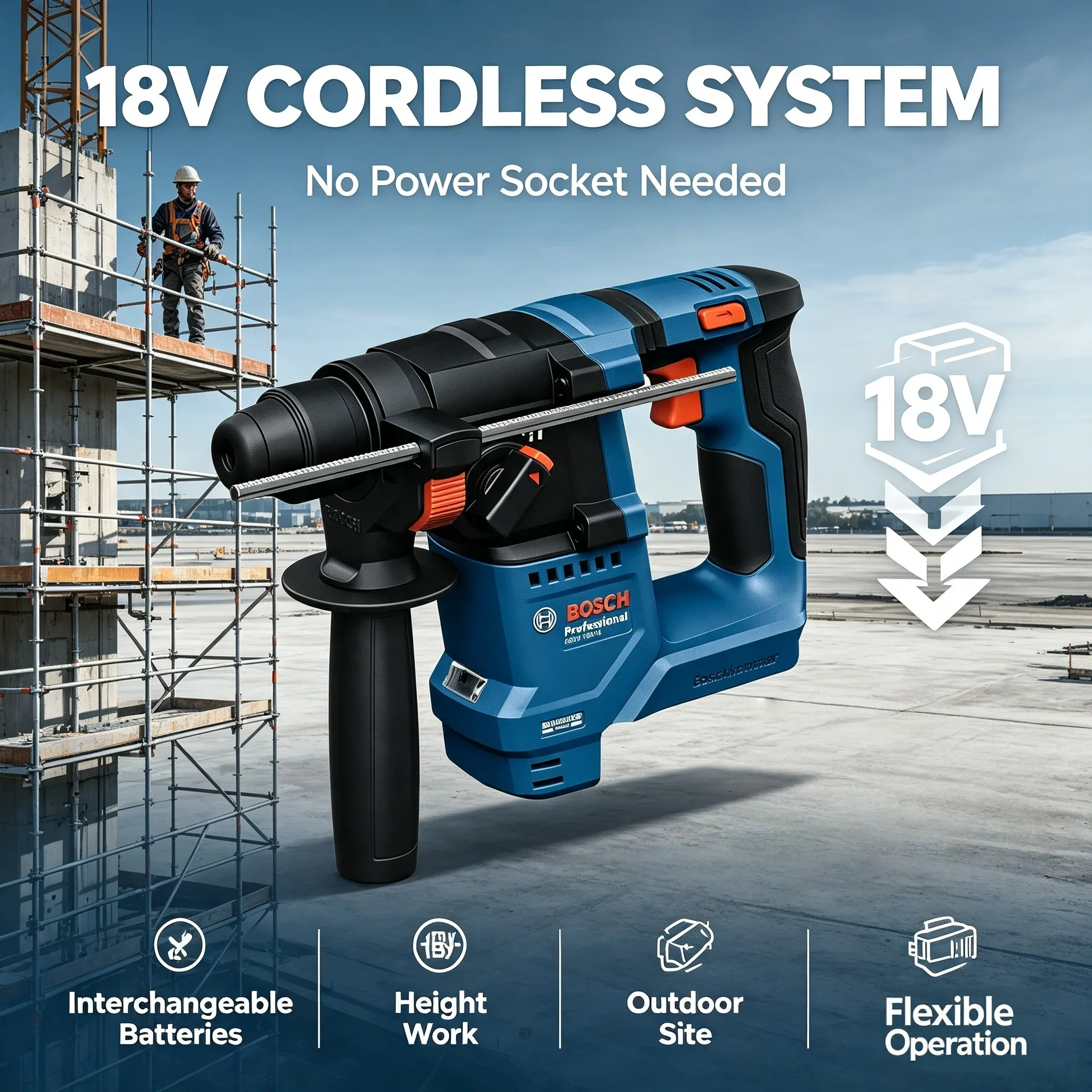 Hammer Drill Sds - ボッシュ GBH 18V-18 18V ブラシレス コードレス