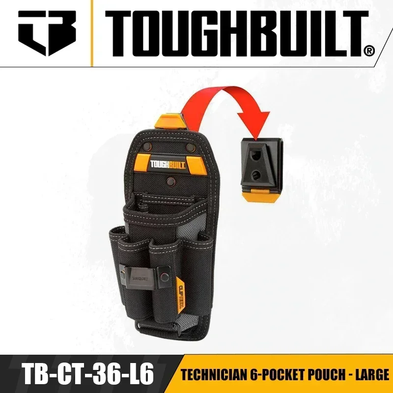 Power Tools Technician - TOUGHBUILT TB-CT-36-L6 テクニシャン用6ポケットポーチ - 大型多機能ツールバッグ（6ポケット付き）電動工具アクセサリー