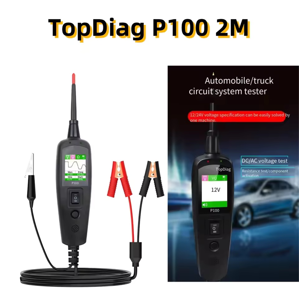 Power Tools In Automotive - TopDiag P100 2M 車載電気回路テスター 12V/24V 自動車用電源スキャンプローブ