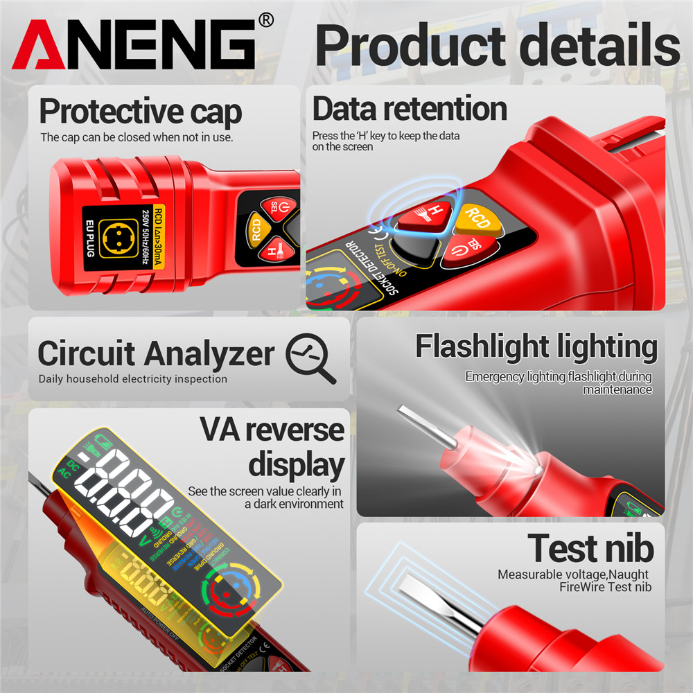 ソケット パワー テスター ANENG VD808 プロフェ - Power Tools Voltage のレビューと価格
