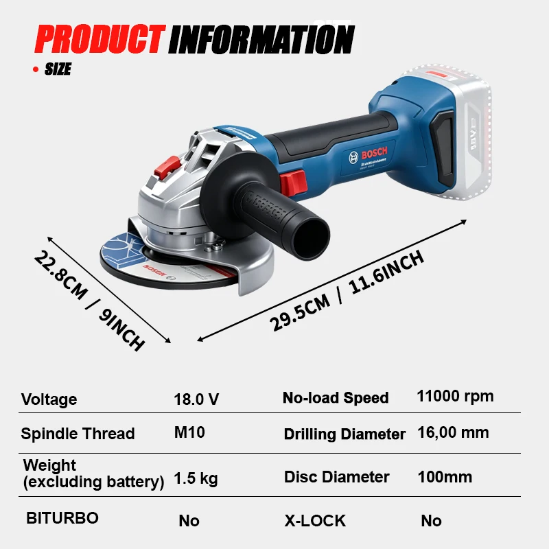 ボッシュ GWS 18V-8 コードレスアングルグラインダー - Power Tools Grinder のレビューと価格
