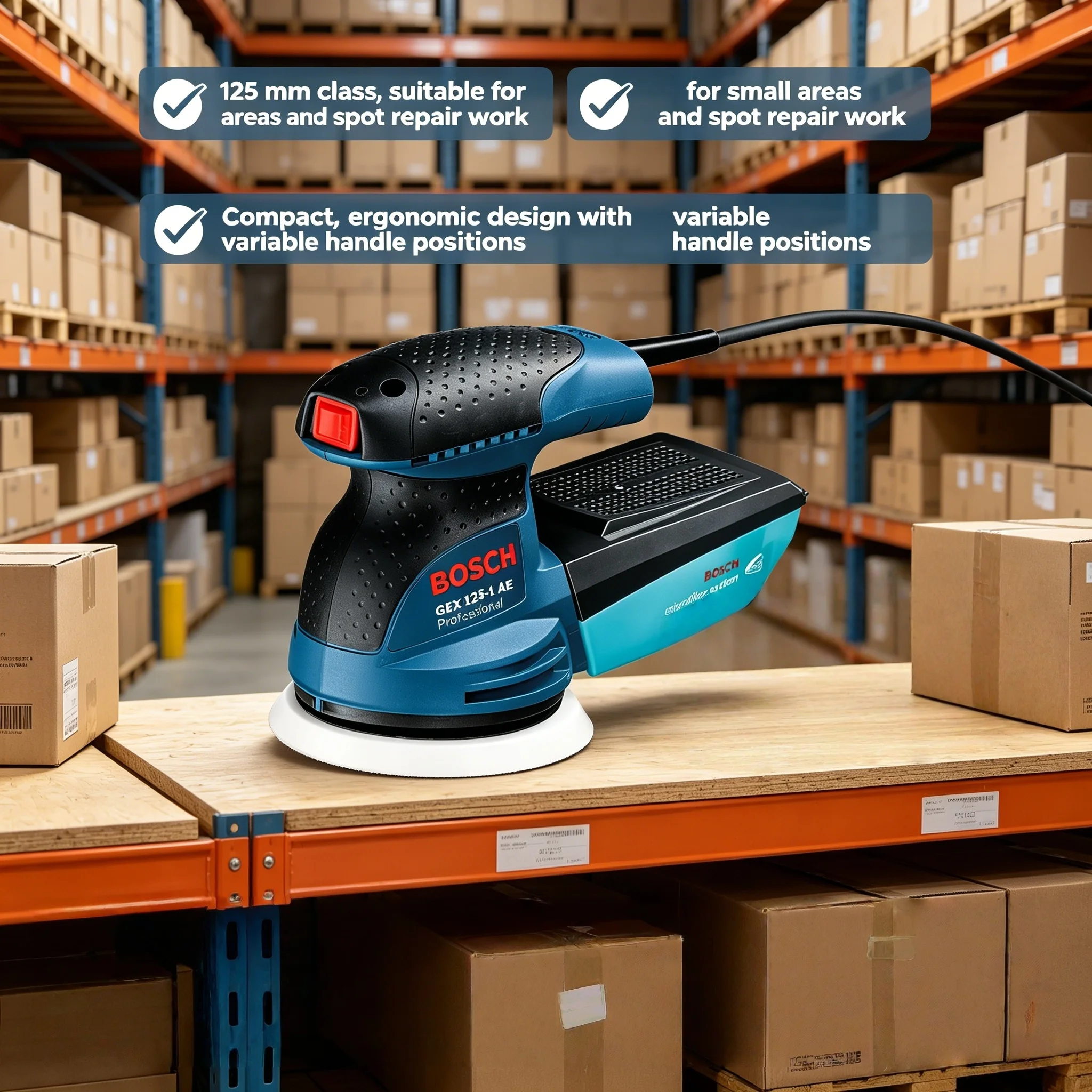 BOSCH GEX 125-1AE 220V ランダムオービ - Power Tools Grinder のレビューと価格