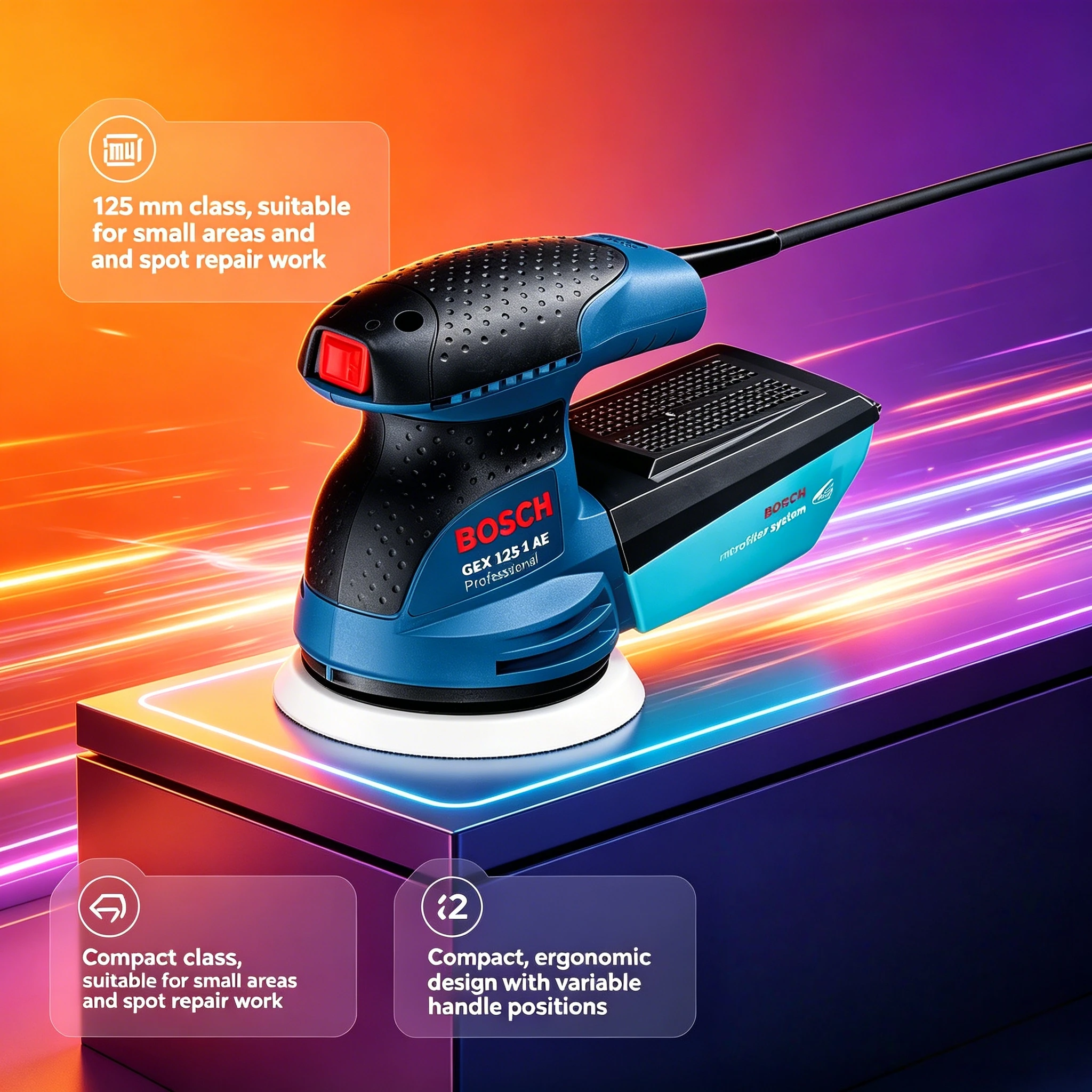 BOSCH GEX 125-1AE 220V ランダムオービ - Power Tools Grinder のレビューと価格