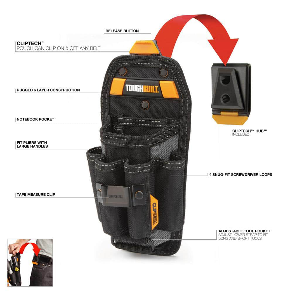 Toughbuilt-大型多機能ツールバッグ、6ポケットポー - Power Tools Technician のレビューと価格