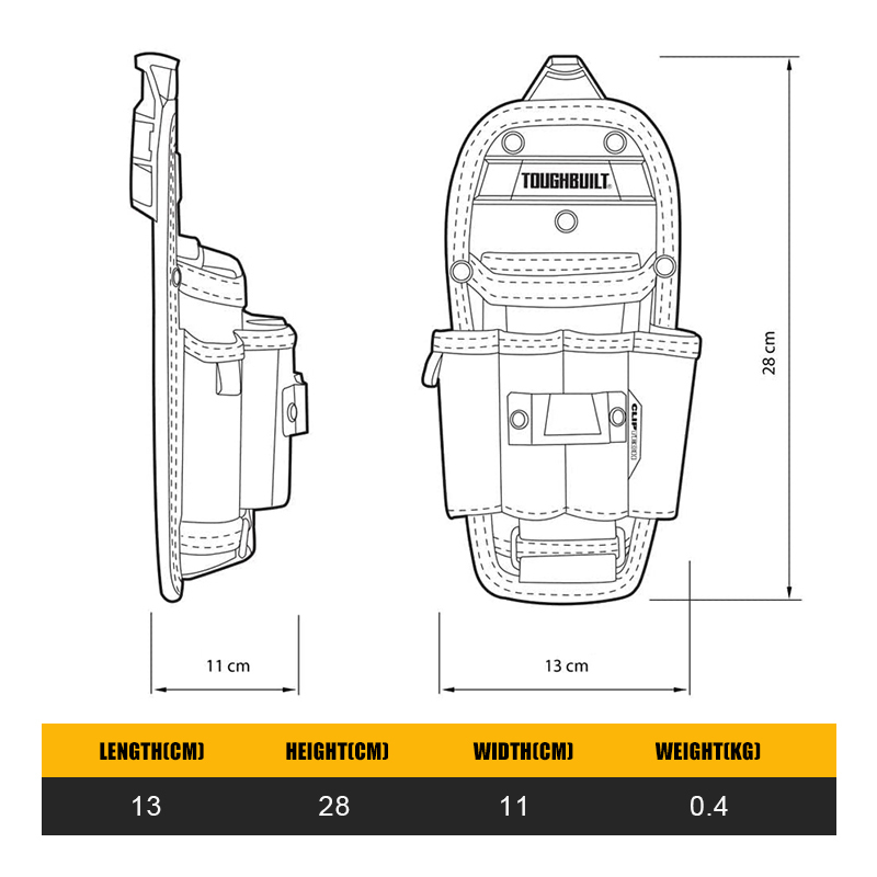 Toughbuilt-大型多機能ツールバッグ、6ポケットポー - Power Tools Technician のレビューと価格