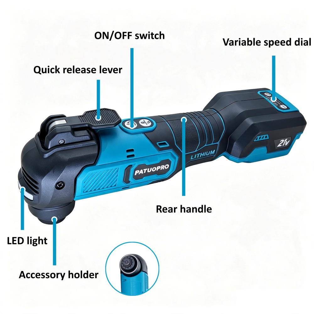 ブラシレス電動コードレス振動機 6段階速度設定 多機能ツール - Oscillating Multi Tool のレビューと価格
