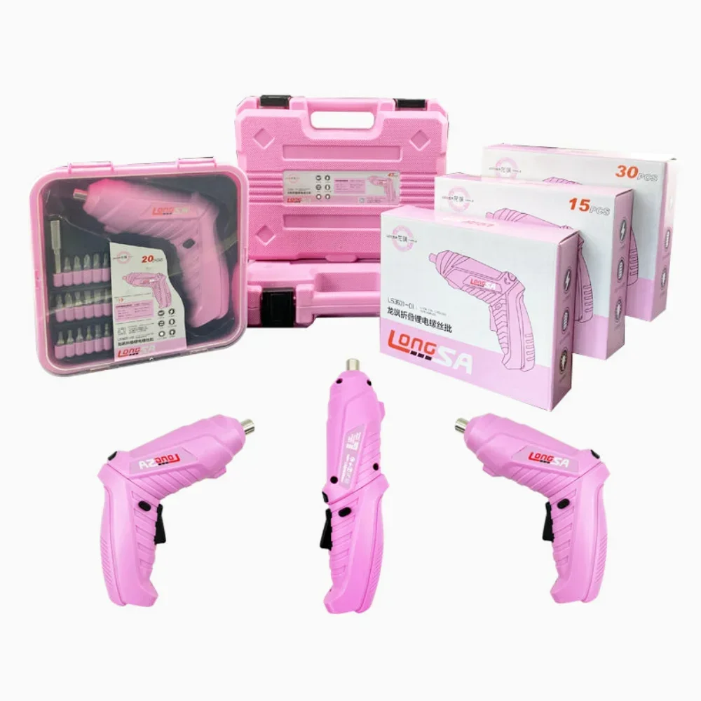 女性のためのピンクの電動ドライバーセット,合金鋼ツール,バッ - Power Tools Pink のレビューと価格
