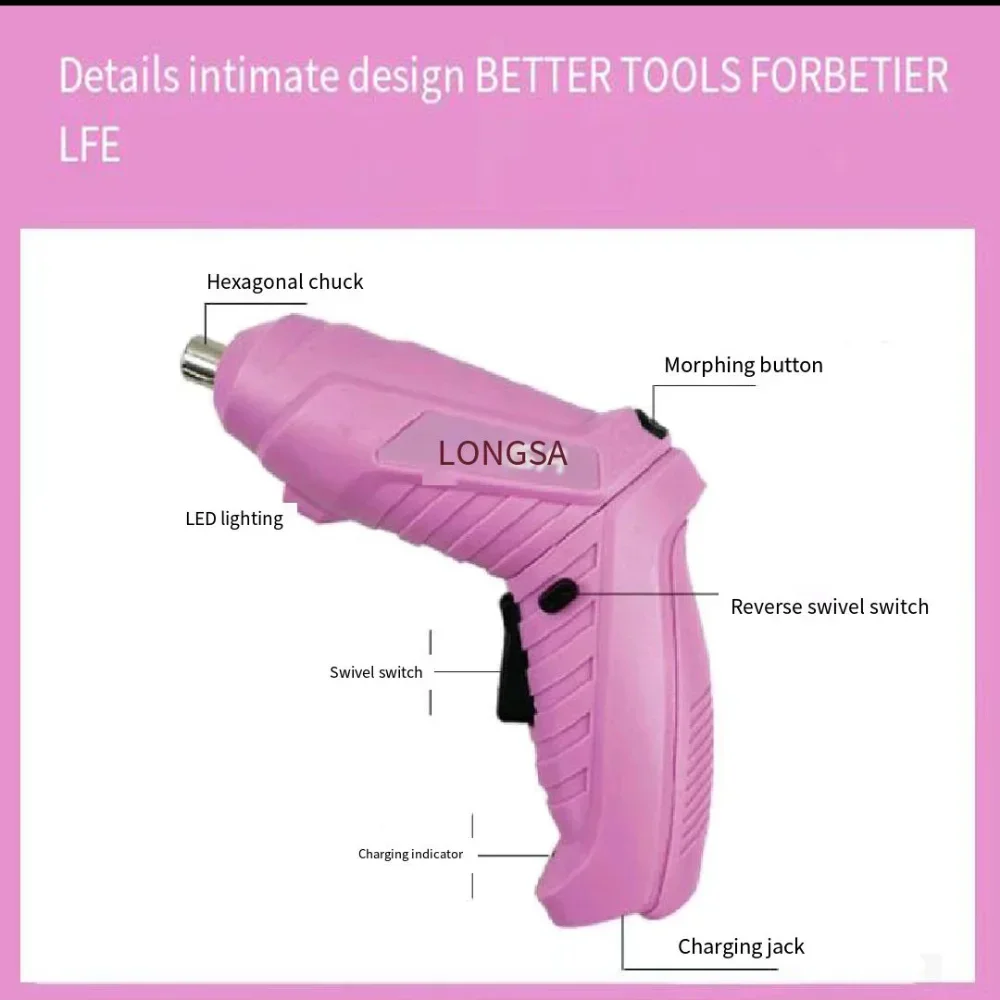 女性のためのピンクの電動ドライバーセット,合金鋼ツール,バッ - Power Tools Pink のレビューと価格