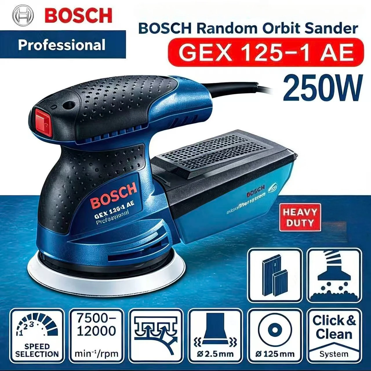 BOSCH GEX 125-1AE 220V ランダムオービ - Power Tools Grinder のレビューと価格