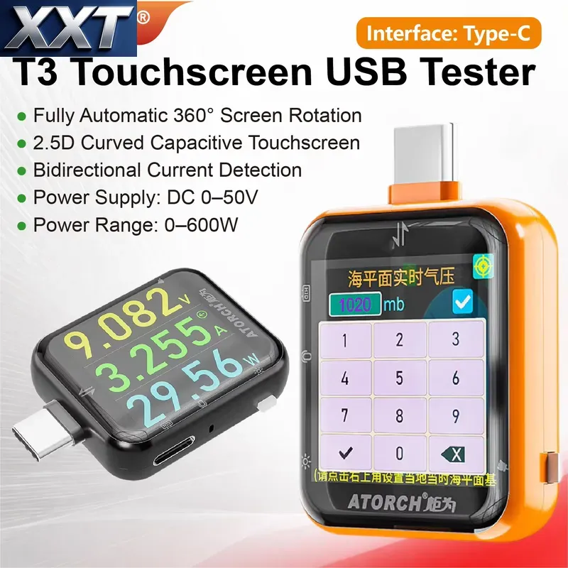 XXT T3 USB C電力計テスター 600W DC 0- - Power Tools Voltage のレビューと価格