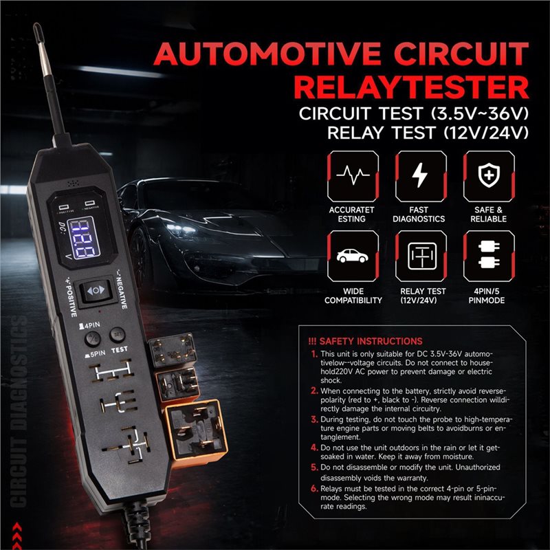 新製品-自動車用リレーテスター、車両用デジタル回路テスター、 - Power Tools In Automotive のレビューと価格